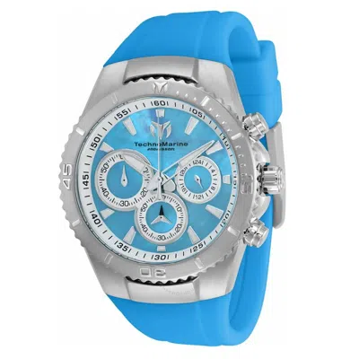 Technomarine Manta Chronograph Quartz Blue Mother Of Pearl Dial Watch Tm-220078 In Blue / Mother Of Pearl