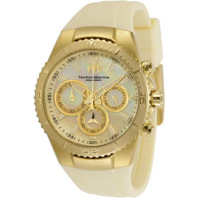 Technomarine Manta Chronograph Quartz Champagne Dial Ladies Watch Tm-220080 In Gold