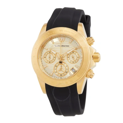 Technomarine Manta Chronograph Quartz Gold Dial Ladies Watch Tm-219041 In Black