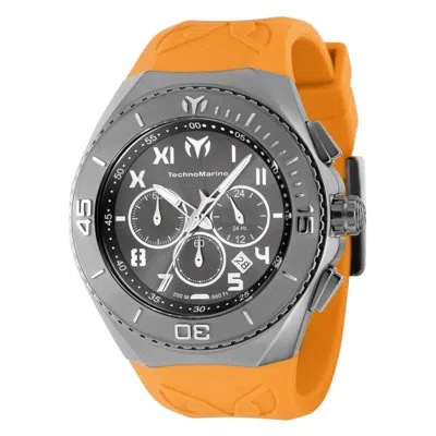 Technomarine Manta Chronograph Quartz Gunmetal Dial Men's Watch Tm-221043 In Orange