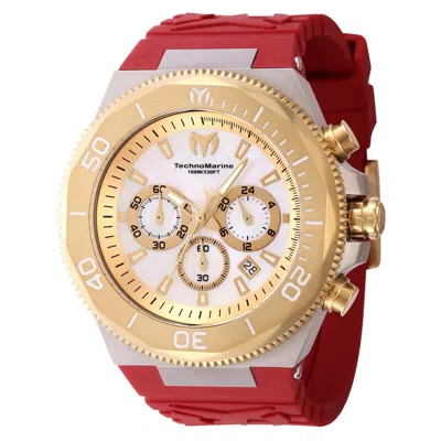 Pre-owned Technomarine Manta Ocean Men's Watch W/ Mother Of Pearl Dial - 48mm, Red