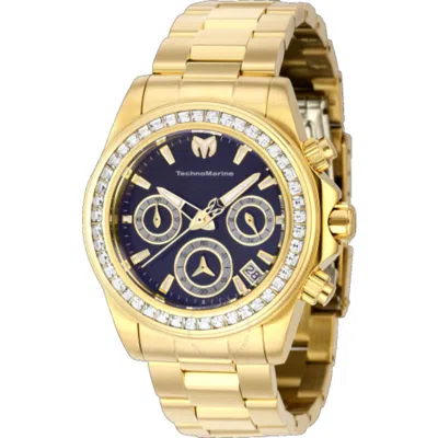 Technomarine Manta Ray Chronograph Quartz Crystal Ladies Watch Tm-222049 In Gold