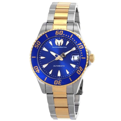 Technomarine Manta Sea Automatic Blue Dial Ladies Watch Tm-219078 In Two Tone  / Blue / Gold / Gold Tone