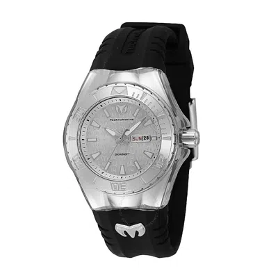 Technomarine Monogram Quartz Silver Dial Ladies Watch Tm-122016 In Black