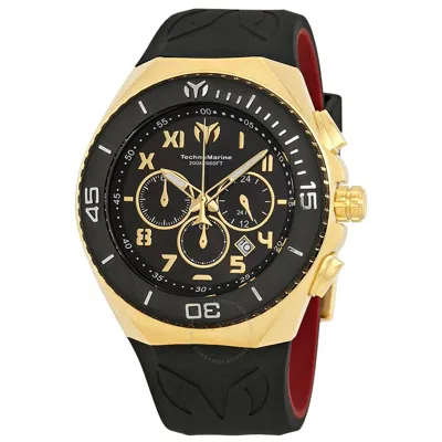 Technomarine Ocean Manta Black Dial Men's Chronograph Watch215066 In (red   / Black / Gold / Gold Tone / Yellow