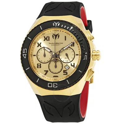 Technomarine Ocean Manta Chronograph Gold Dial Men's Watch 215067 In Brown
