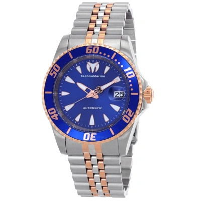 Technomarine Sea Automatic Blue Dial Men's Watch Tm-219050 In Two Tone  / Blue / Gold Tone / Rose / Rose Gold Tone