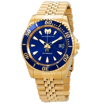 Technomarine Sea Automatic Blue Dial Men's Watch Tm-219053 In Blue / Gold Tone / Yellow
