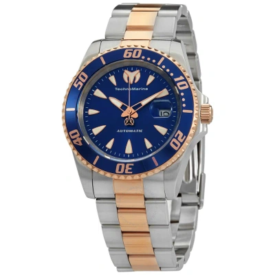 Technomarine Sea Automatic / Manta Collection Blue Dial Men's Watch Tm-219072 In Gold
