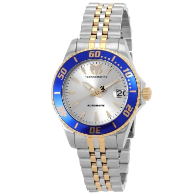 Technomarine Sea Automatic Silver Dial Unisex Watch Tm-219060 In Blue / Gold / Gold Tone / Silver