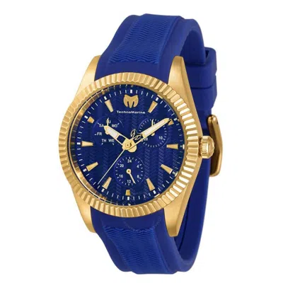 Technomarine Sea Dream Quartz Blue Dial Ladies Watch Tm-719032 In Blue / Gold Tone