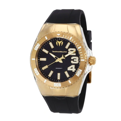 Technomarine Quartz Black Mother Of Pearl Dial Men's Watch Tm-121245 In Gold