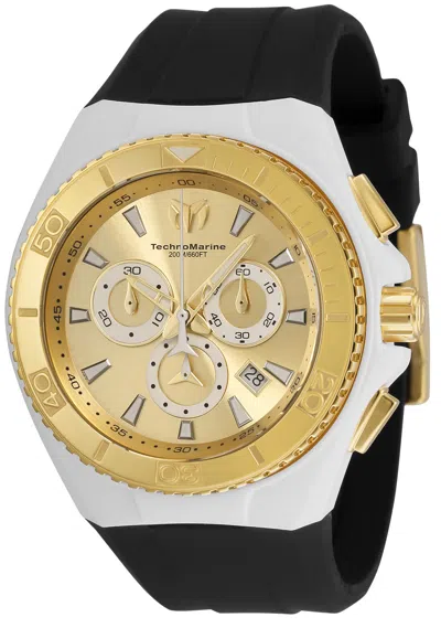 Pre-owned Technomarine Tm-115049 Cruise Star Gold & Gold 46mm Swiss Movt Sapphire Crystal
