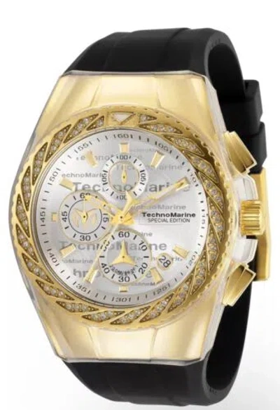 Pre-owned Technomarine Tm-117002 Cruise Glitz 45mm Gold With Stones