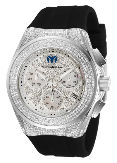 Pre-owned Technomarine Tm-118107 Cruise Pave 45mm Swiss Movement And 781 Stones