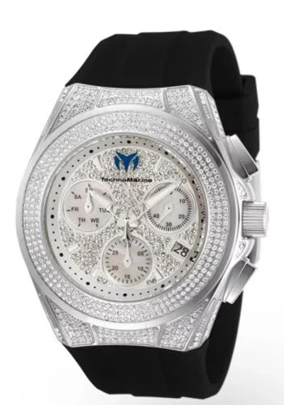 Pre-owned Technomarine Tm-118107 Cruise Pave 45mm Swiss Movement And 781 Stones
