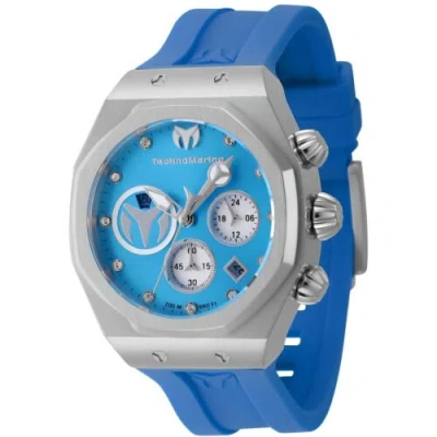Pre-owned Technomarine Unisex Watch Reef Sun Chrono Sky Blue And Silver Dial Tm-523006