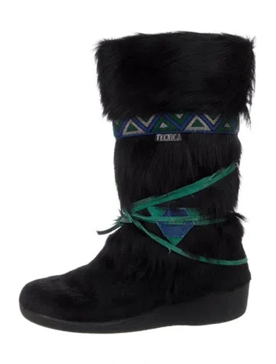Pre-owned Tecnica Fur Boots In Black