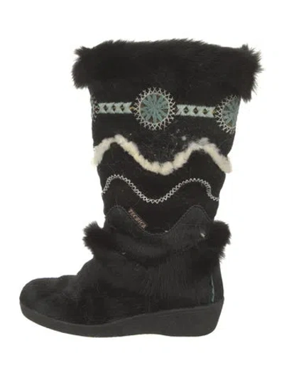 Pre-owned Tecnica Fur Boots In Black