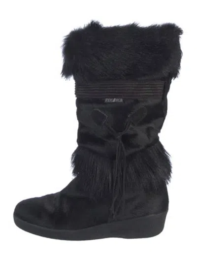 Pre-owned Tecnica Fur Boots In Black
