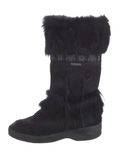 Pre-owned Tecnica Goat Leather Lace-up Boots In Black