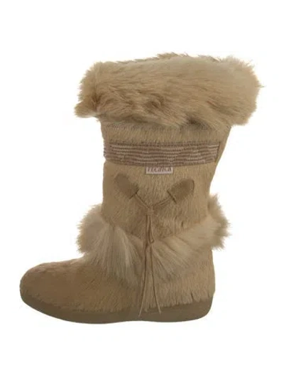 Pre-owned Tecnica Ponyhair Patterned Boots In Neutrals