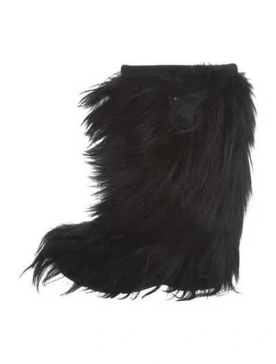 Pre-owned Tecnica Shearling Lace-up Boots In Black