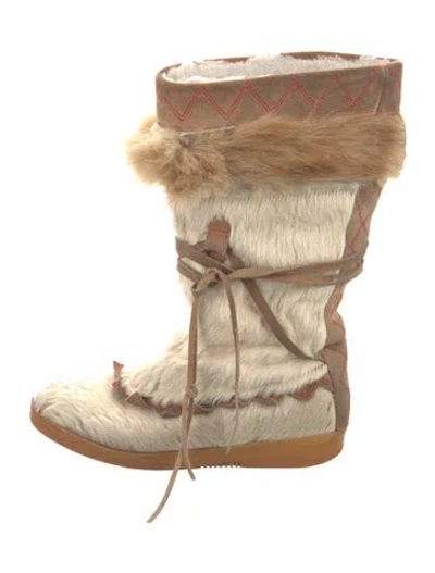 Pre-owned Tecnica Suede Snow Boots In Gold