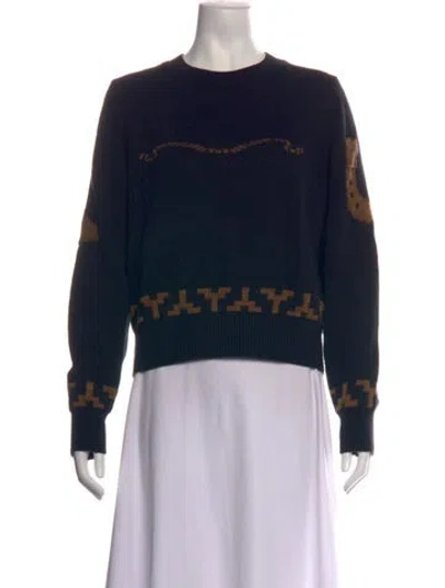 Pre-owned Tecovas Graphic Print Crew Neck Top In Black