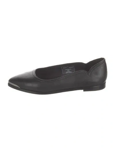 Pre-owned Tecovas Leather Ballet Flats In Black