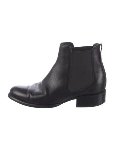 Pre-owned Tecovas Leather Chelsea Boots In Black