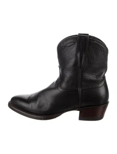 Pre-owned Tecovas Leather Western Boots In Black