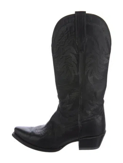 Pre-owned Tecovas Leather Western Boots In Black