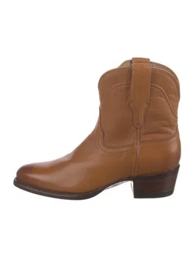 Pre-owned Tecovas Leather Western Boots In Brown