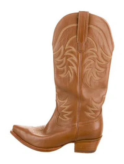 Pre-owned Tecovas Leather Western Boots In Brown