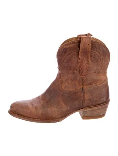 Pre-owned Tecovas Leather Western Boots In Brown
