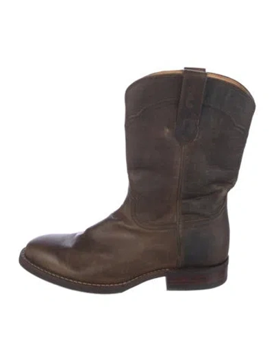 Pre-owned Tecovas Leather Western Boots In Brown