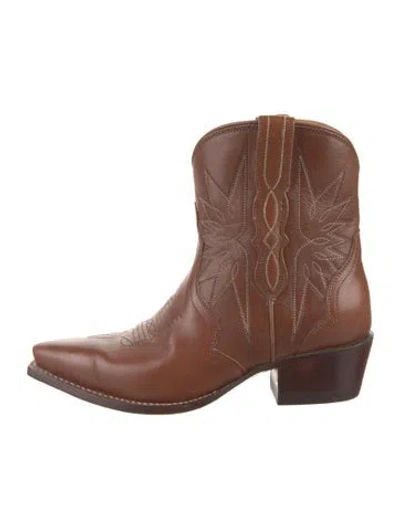Pre-owned Tecovas Leather Western Boots In Brown
