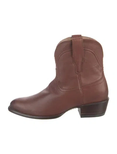 Pre-owned Tecovas Leather Western Boots In Brown