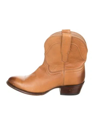 Pre-owned Tecovas Leather Western Boots In Brown
