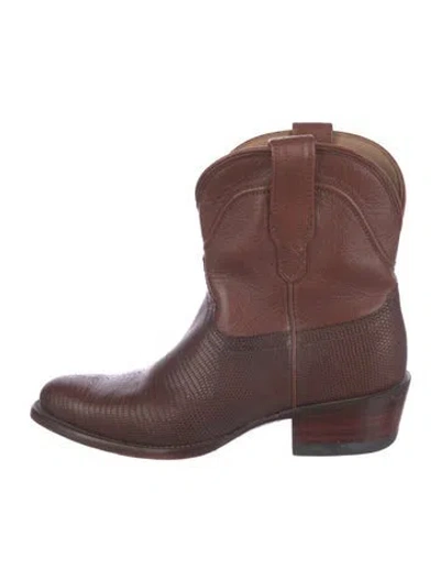 Pre-owned Tecovas Leather Western Boots In Multi