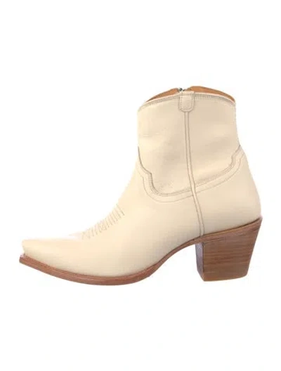 Pre-owned Tecovas Leather Western Boots In Neutral