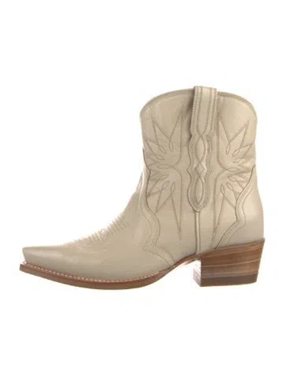 Pre-owned Tecovas Leather Western Boots In Neutral