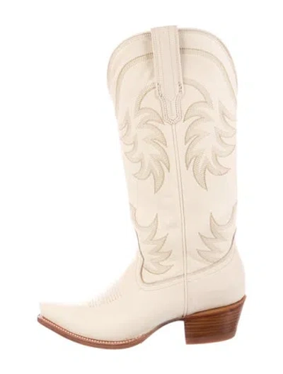 Pre-owned Tecovas Leather Western Boots In Neutral