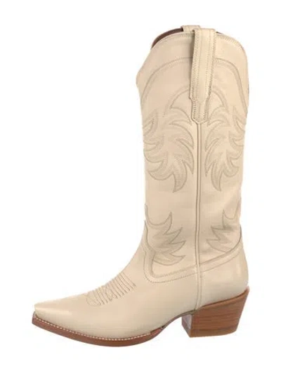 Pre-owned Tecovas Leather Western Boots In Neutral