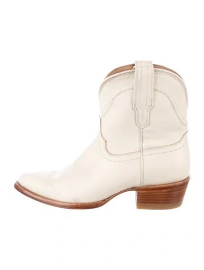 Pre-owned Tecovas Leather Western Boots In Neutral