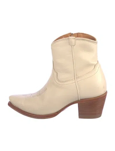Pre-owned Tecovas Leather Western Boots In Neutrals