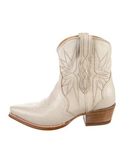 Pre-owned Tecovas Leather Western Boots In Neutrals