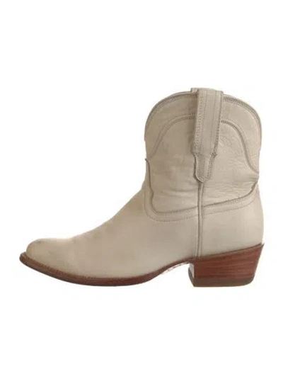 Pre-owned Tecovas Leather Western Boots In Neutrals