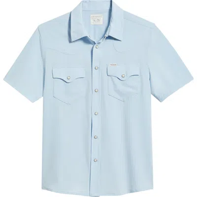 Tecovas Performance Western Short Sleeve Button-up Shirt In Blue